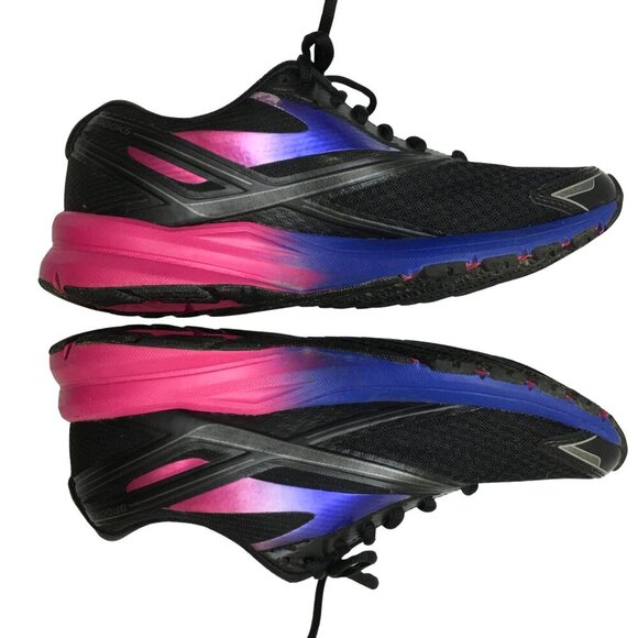 Brooks Launch 4 Women's Running Shoes Size 8.5 Sneakers Black Pink Blue Mesh - Picture 2 of 9